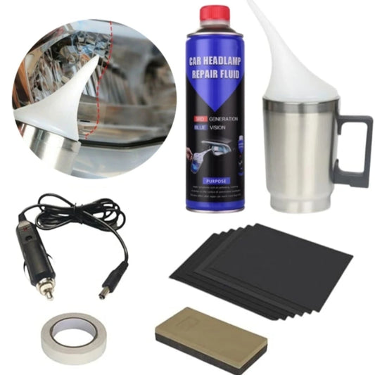 Car Headlight Treatment Kit With Sandpaper And Polish