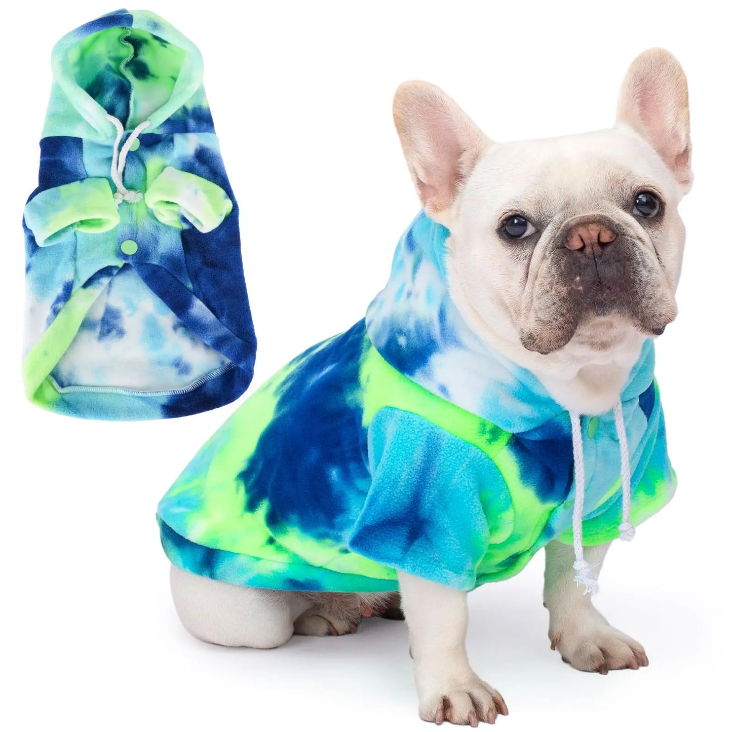 Tie Dye Dog Hoodie Sweatshirt Ultrasoft Warm Breathable Garment
