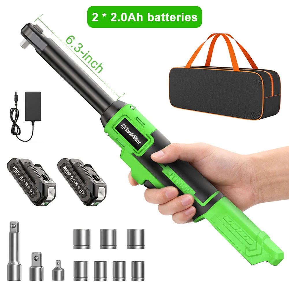 TaskStar 21V Cordless Rechargeable Ratchet Wrench For Car Maintenance