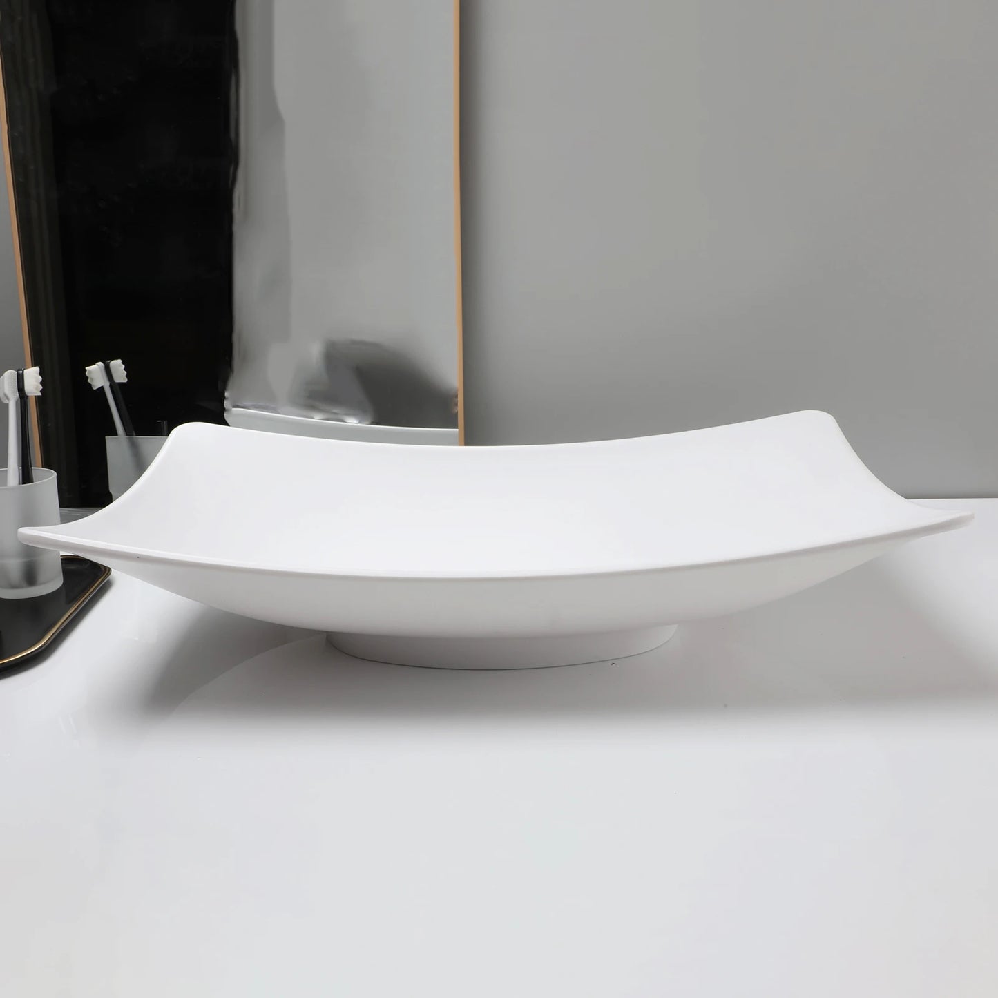 Torayvino Stone Resin Vessel Sink With Drain, Above-Counter Washbasin