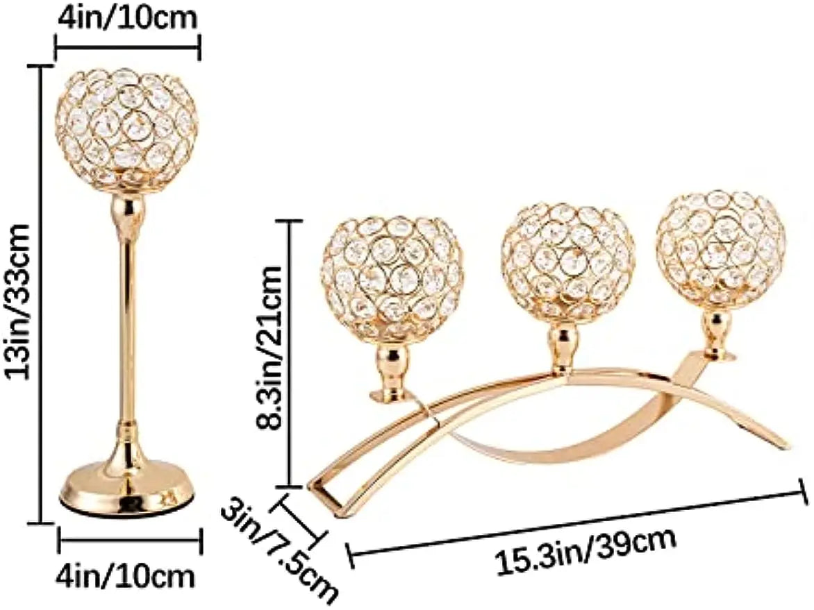 VINCIGANT ThreeArms Tealight Candle Holders Candelabra