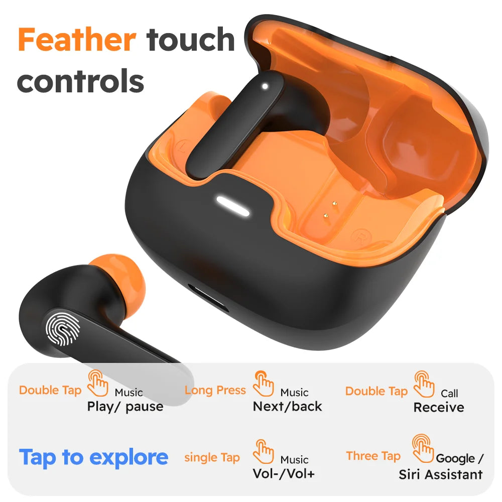 Jogrytece Bluetooth 5.4 TWS Earphones With ENC Noise Cancellation
