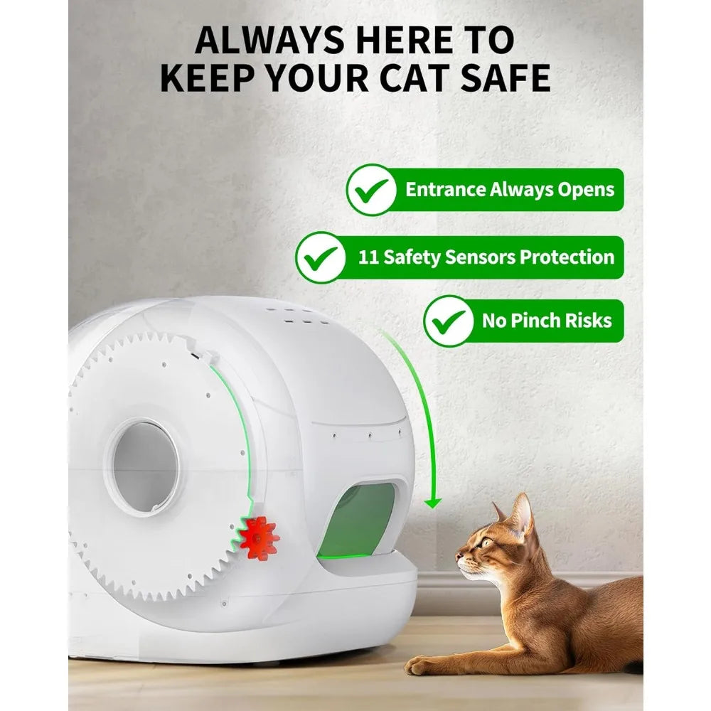Automatic Self Cleaning Cat Litter Box With App Control