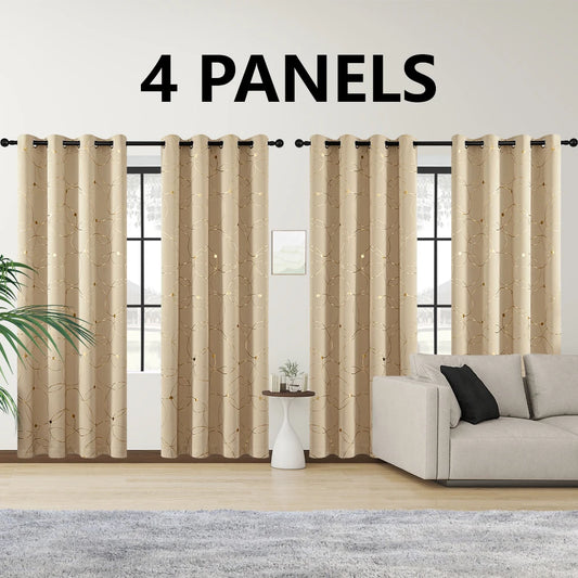 Blackout Curtains 4-Piece Grommet Set Thermally Insulated Room Darkening Bedroom
