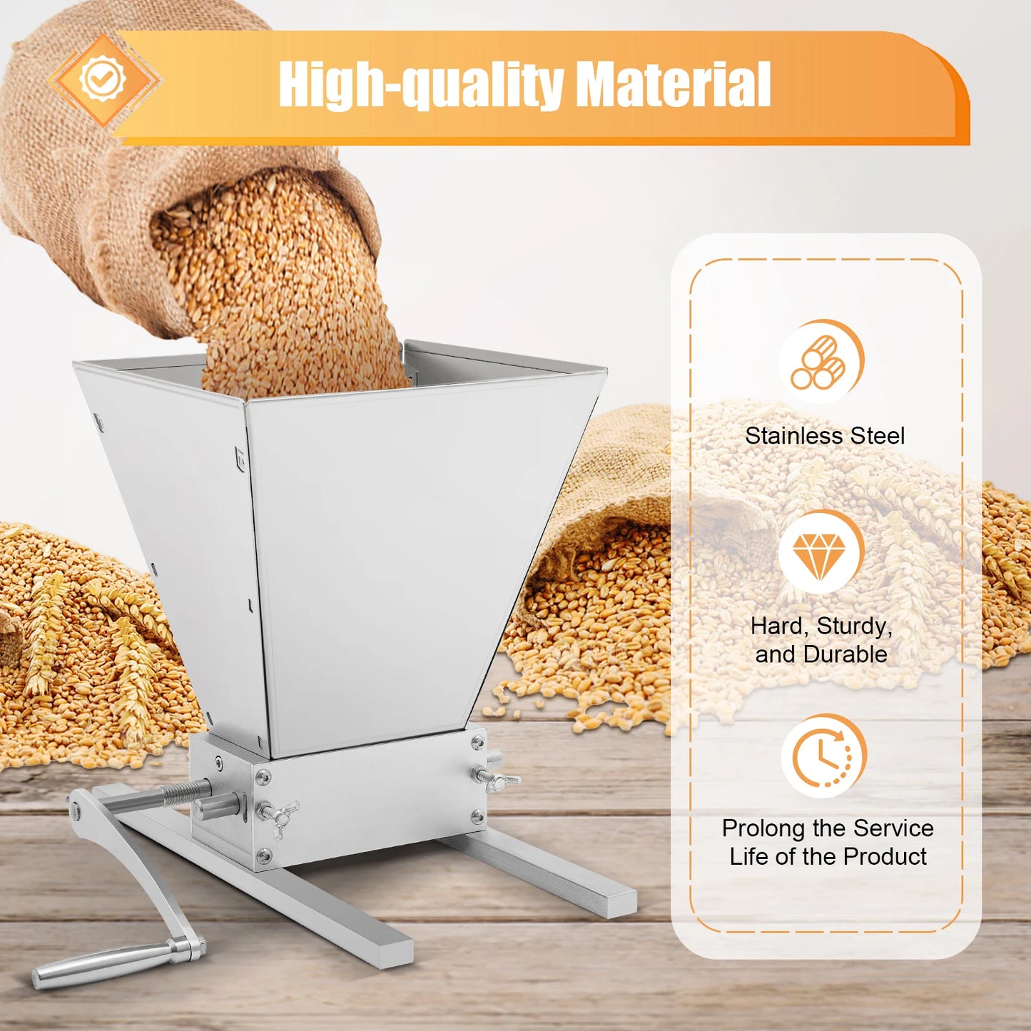 Stainless Steel Grain Mill Grinder With Manual And Electric Drill