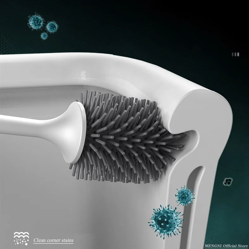 Mengni Silicone Toilet Brush Cleaner For Bathroom Walls And Floors