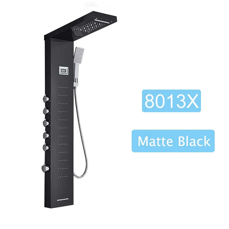 Shinesia Luxury LED Shower Panel With Massage Jets Rain