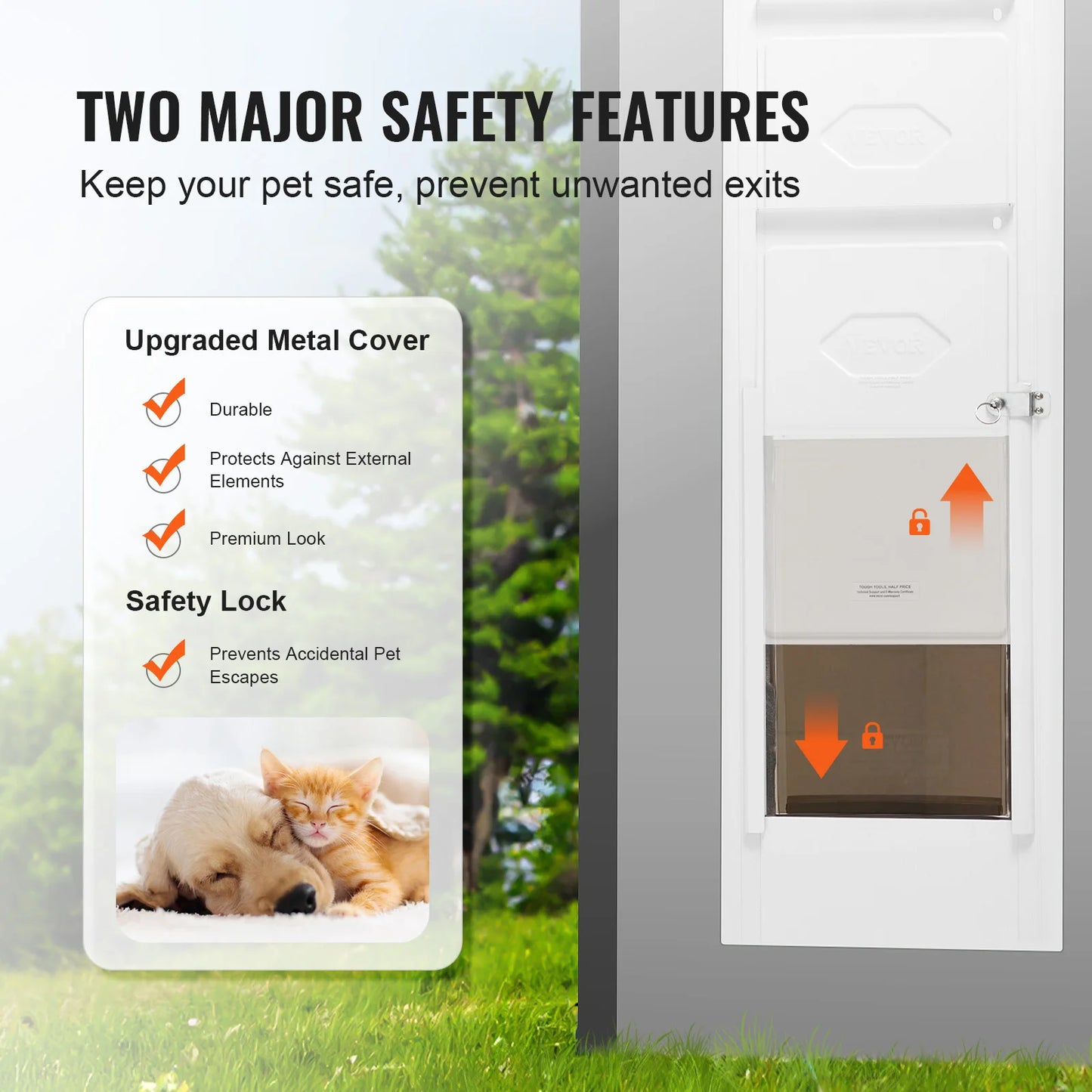 SucceBuy Adjustable Sliding Glass Dog Door For Pets