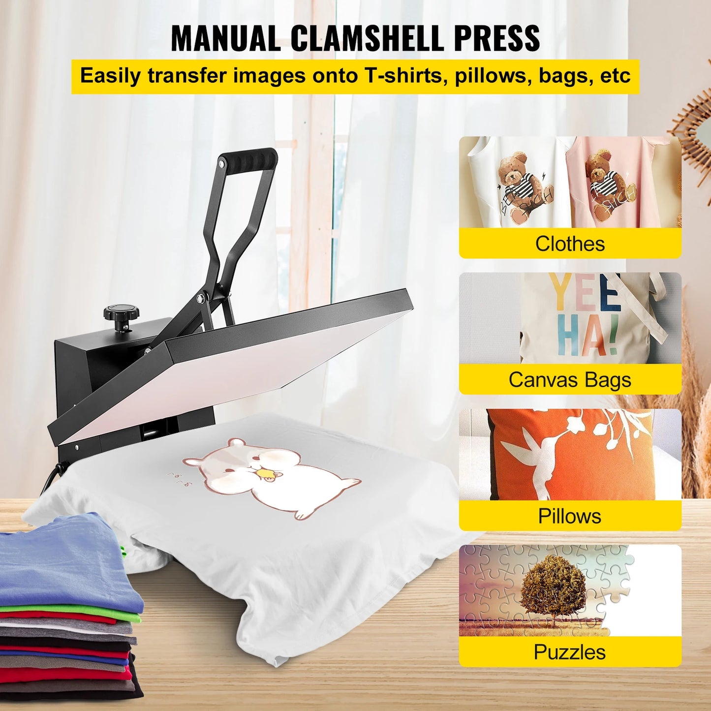 Succebuy Heat Press Machine Clamshell for Sublimation Transfers