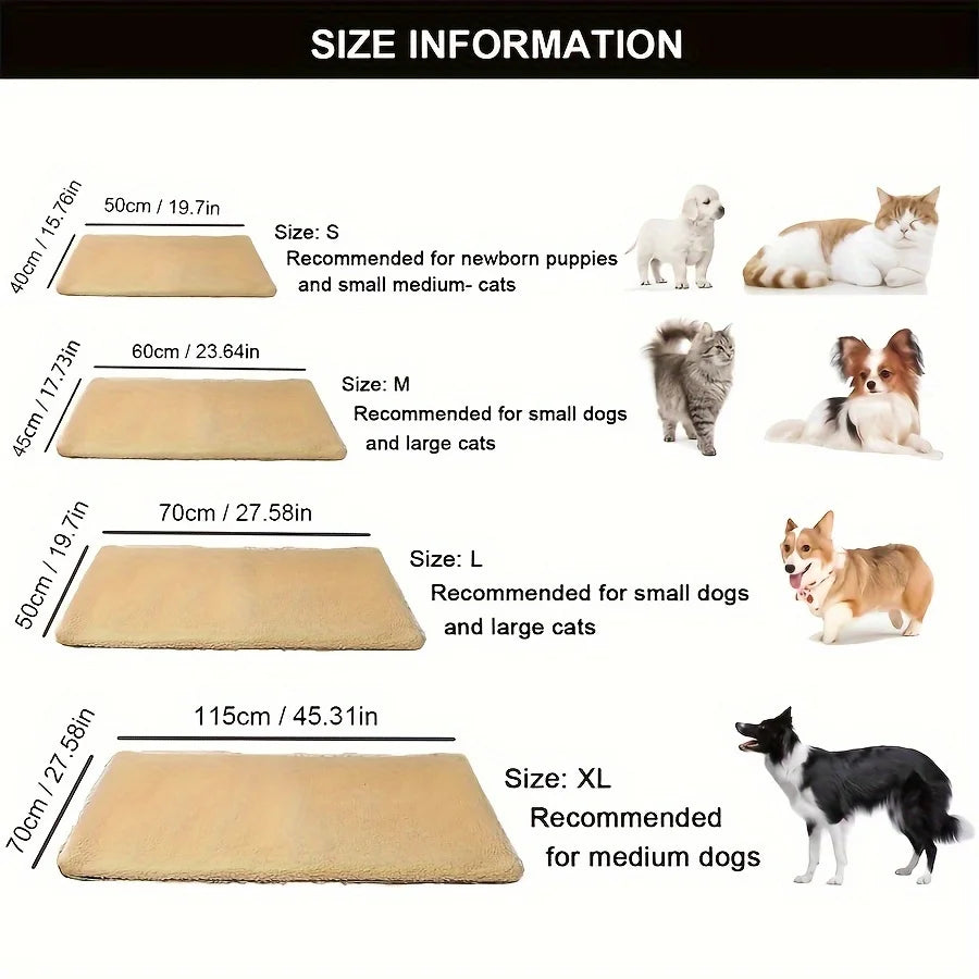 Self Heating Pet Pad Blanket For Cats And Dogs Warmth