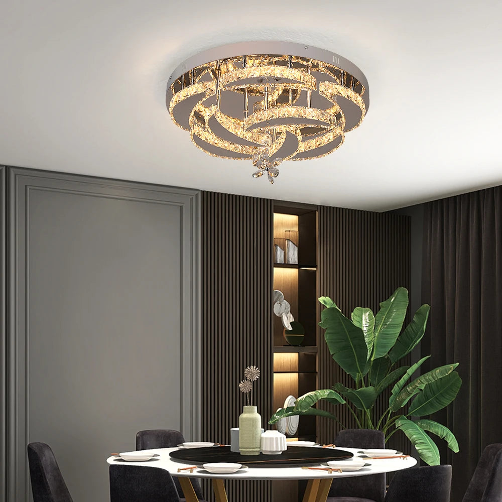 GreeLustr Crystal Ceiling Lamp Pendant Chandelier Living Room