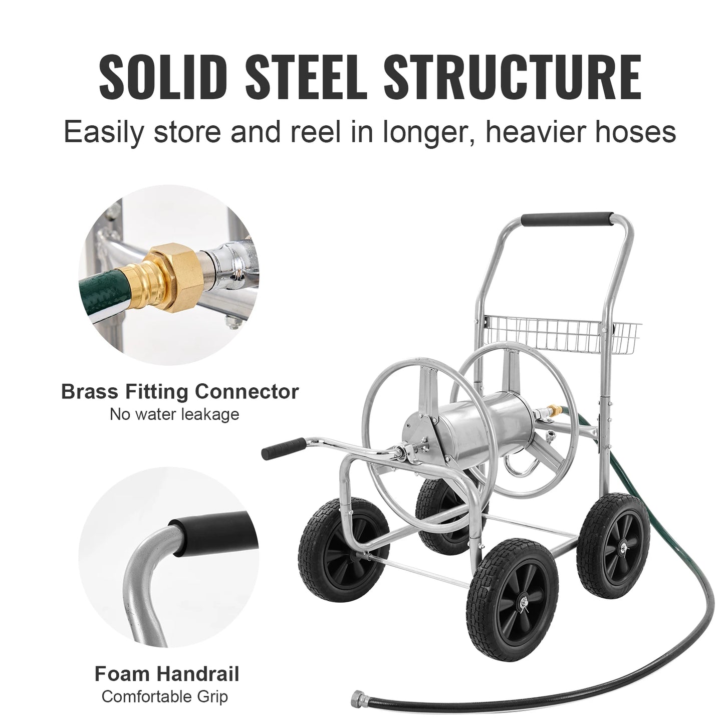SucceBuy Hose Reel Cart Heavy Duty Garden Water System