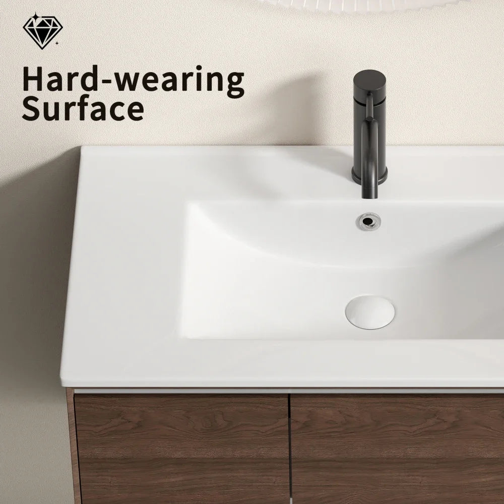 QIZHIKUAJING Ceramic Vessel Sink No Overflow For Bathroom Vanity
