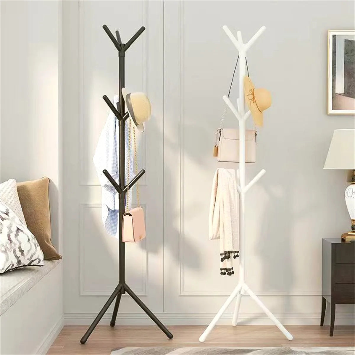 Vertical Floor To Ceiling Clothes Rack Coat Hanger Tree Design
