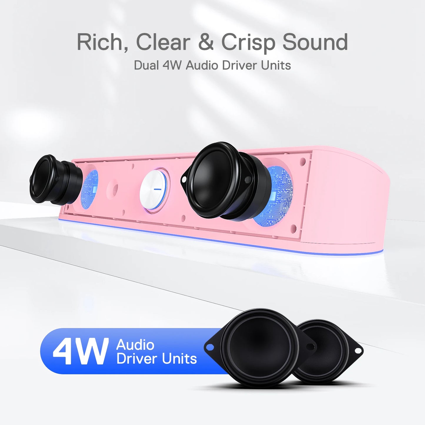 Redragon GS560 RGB Desktop Soundbar 2.0 Channel Computer Speaker