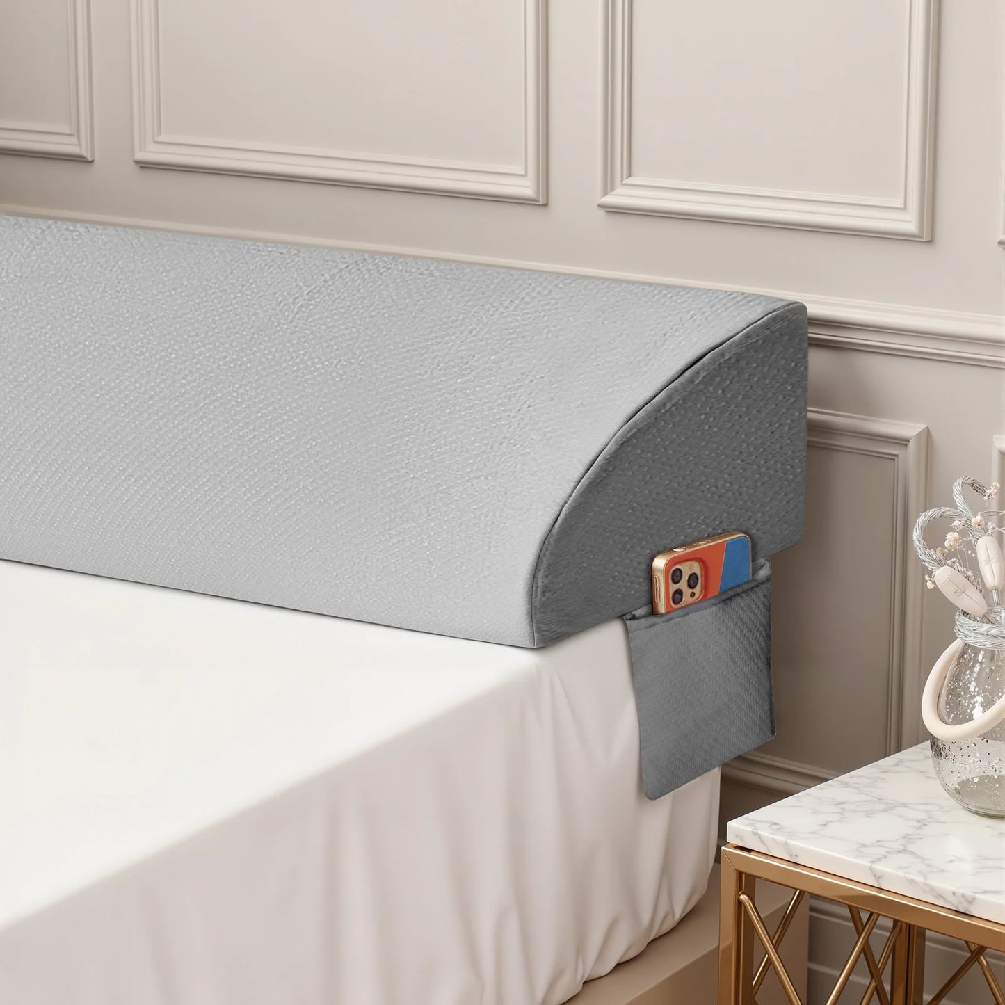 JHK Memory Foam Headboard Wedge Pillow With Removable Washable Cover