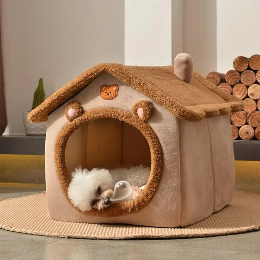 Foldable Pet House And Cat Cave Bed Removable Washable