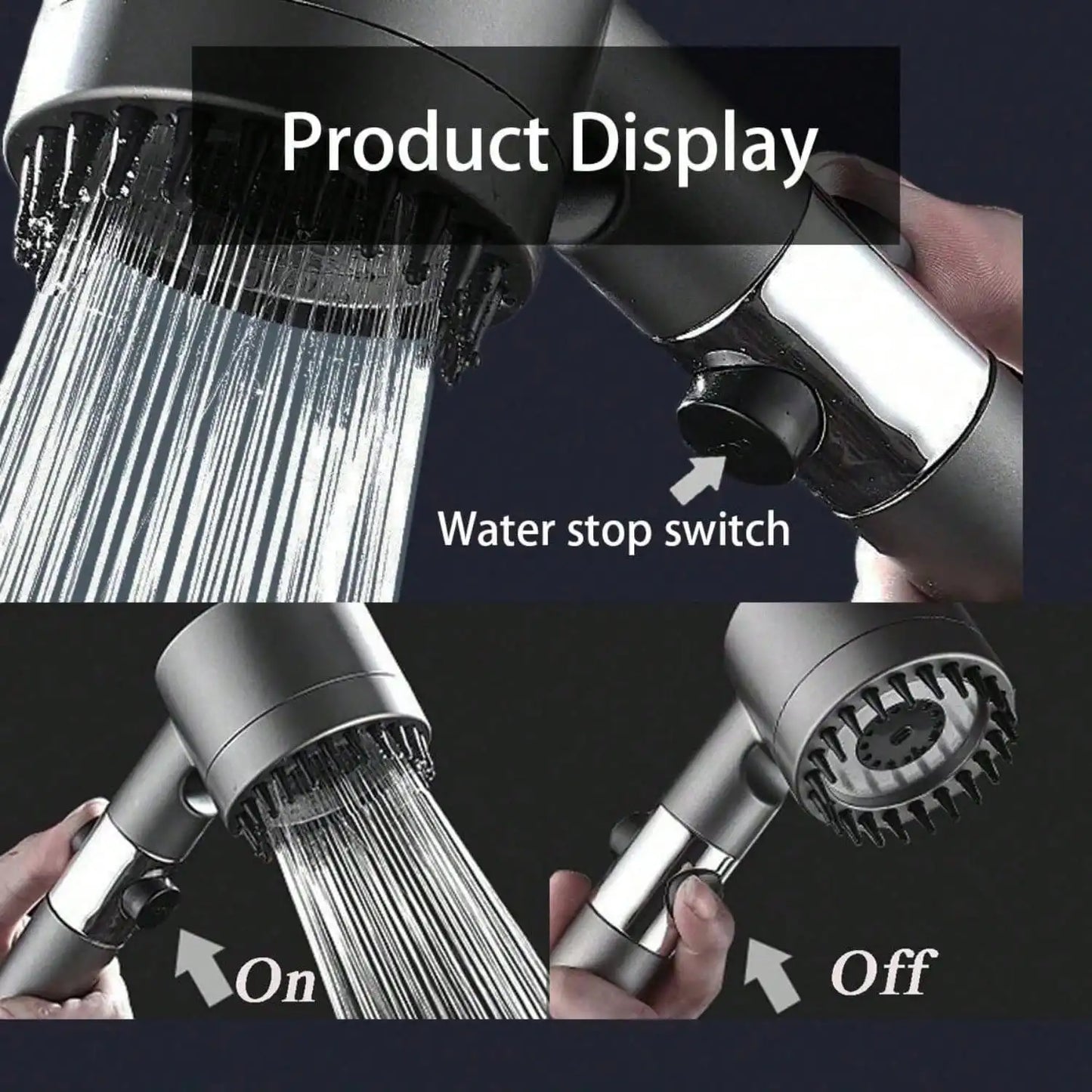 Filtered Shower Head Handheld High Pressure 4 Spray Modes