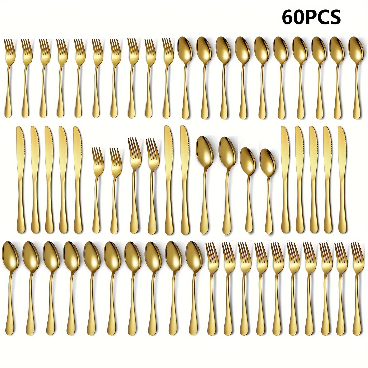 Luxury Flatware Set 30/60-Piece Stainless Steel Cutlery