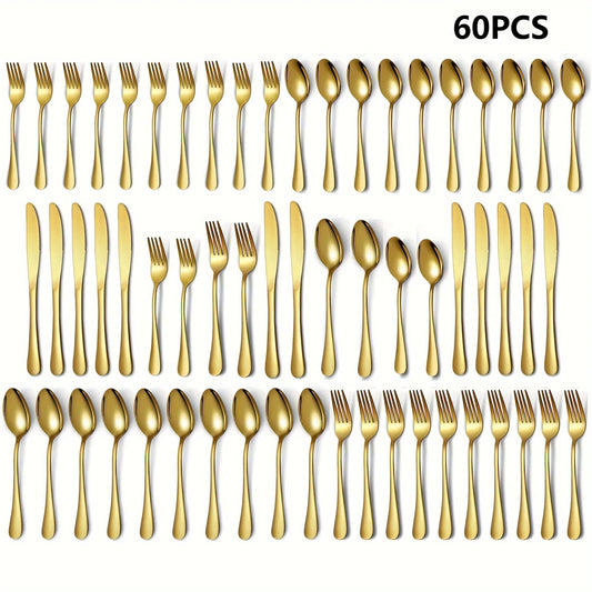 Luxury Flatware Set 30/60-Piece Stainless Steel Cutlery