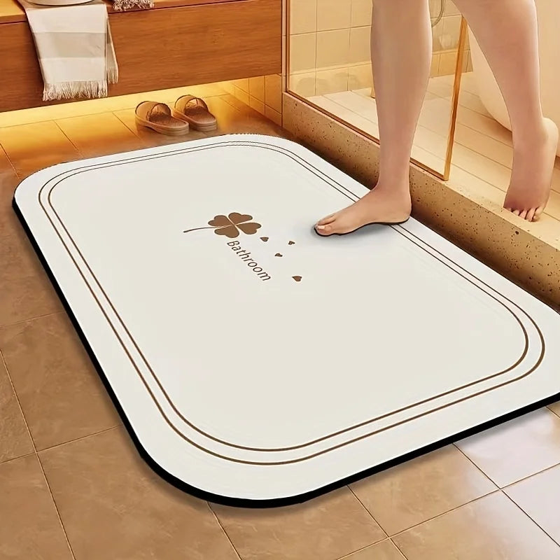 Diatomite Bath Mat Quick Dry Absorbent Non Slip Floor Mat
