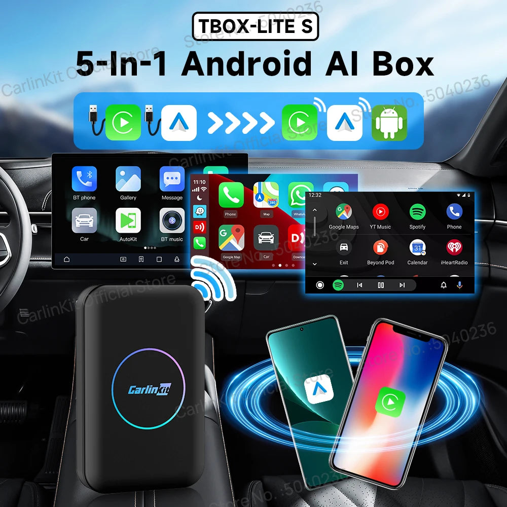 Carlinkit 5 In 1 Android TV Box CarPlay Auto Netflix