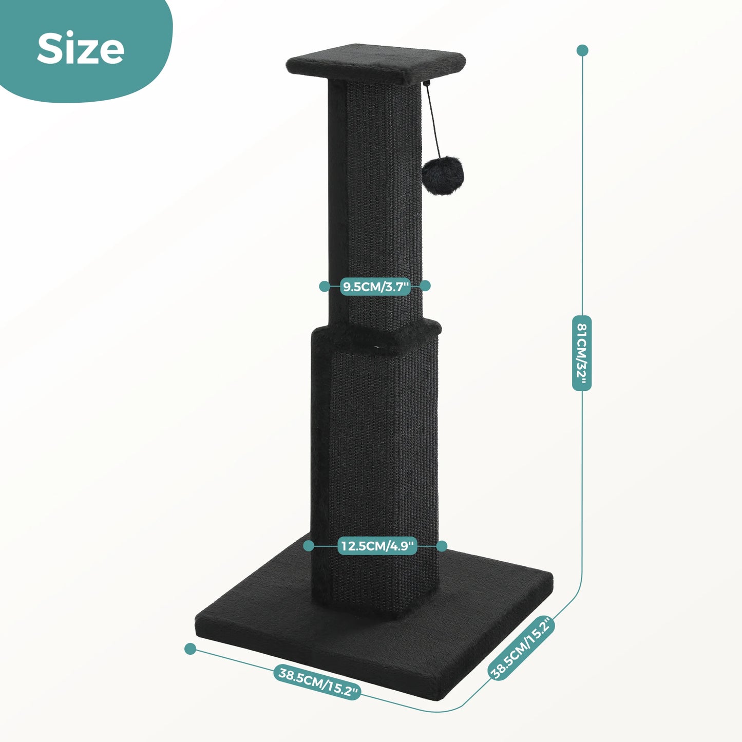 PAWZ Road Cat Scratching Post For Indoor Cats With Sisal Ball Toy