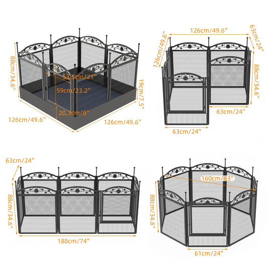 BINGOPAW 8 Panel Heavy Duty Dog Playpen Outdoor Indoor Fence Pad