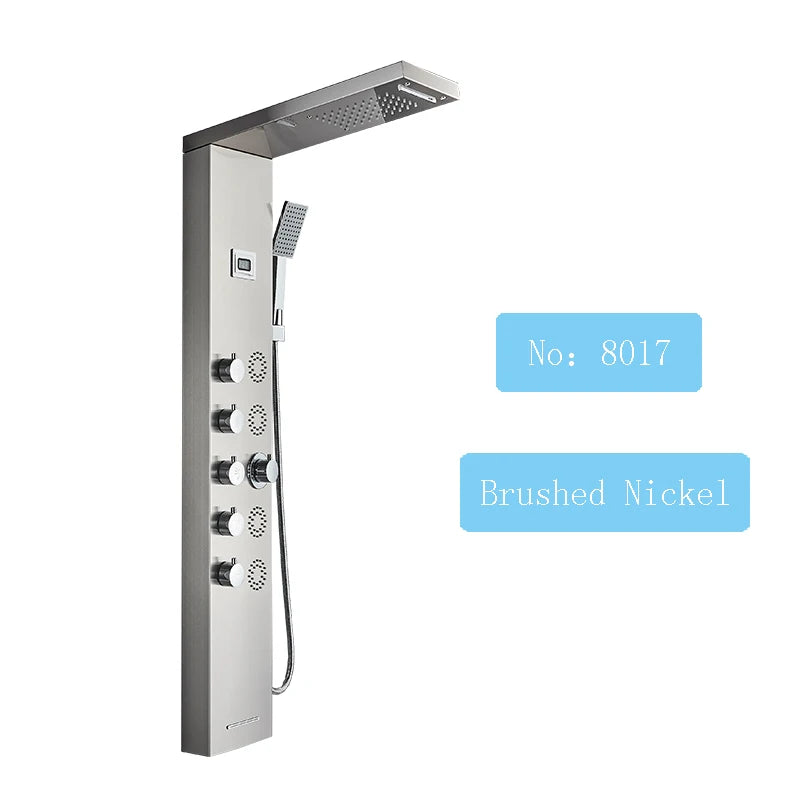 Shinesia Luxury LED Shower Panel With Massage Jets Rain