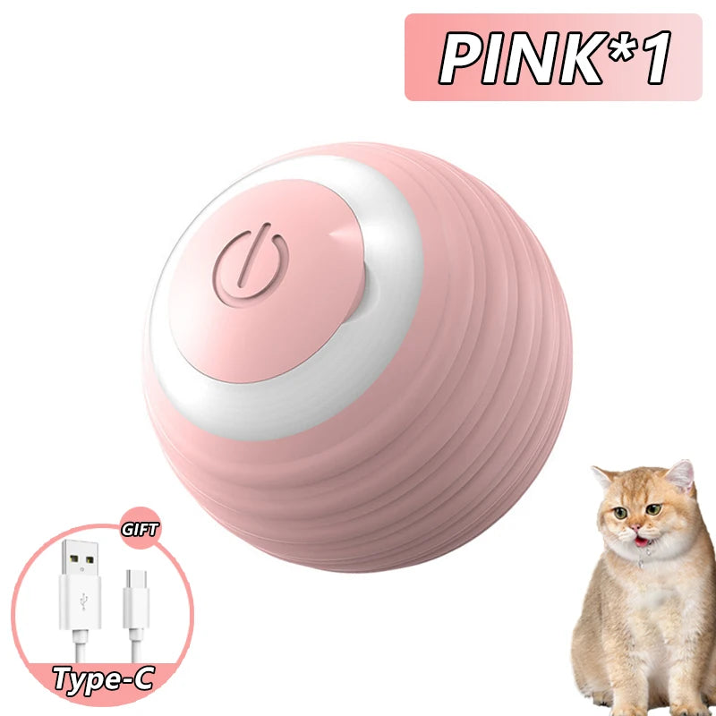 Cat Interactive Automatic Rolling Ball Toy With Rechargeable Battery