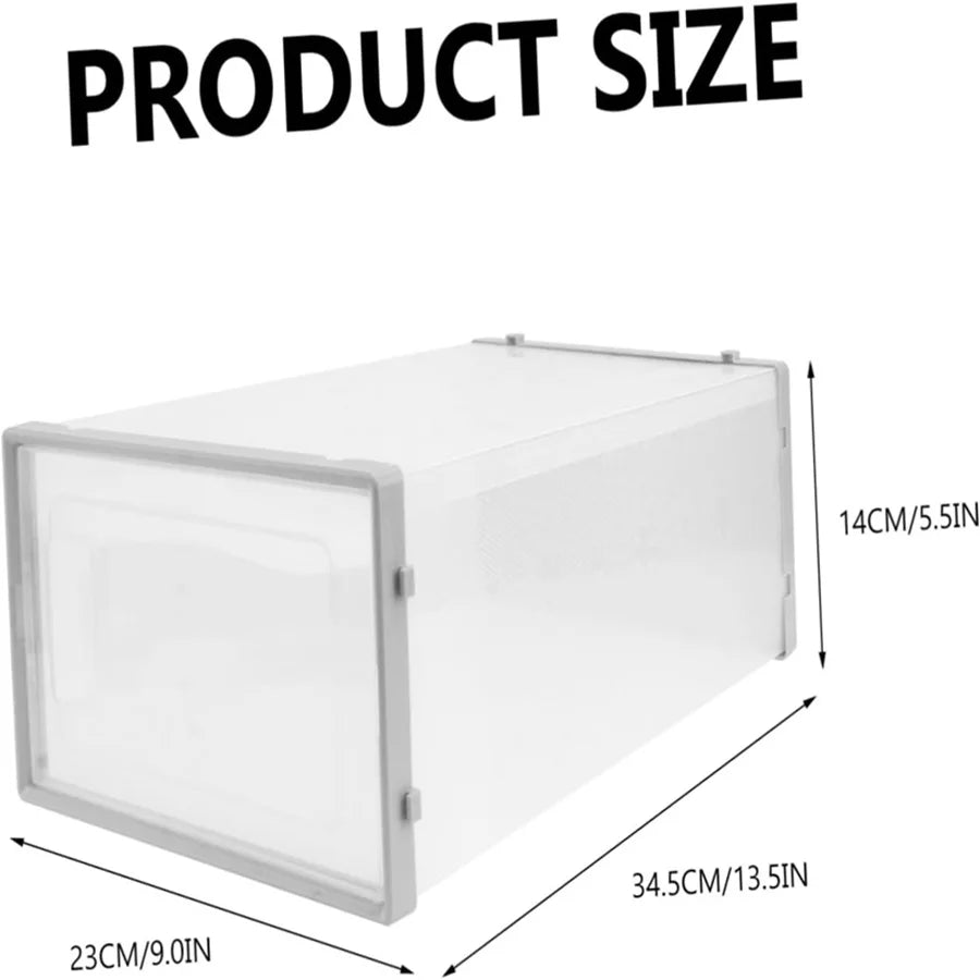 24 Piece Stackable Plastic Shoe Storage Boxes Dustproof Organizer