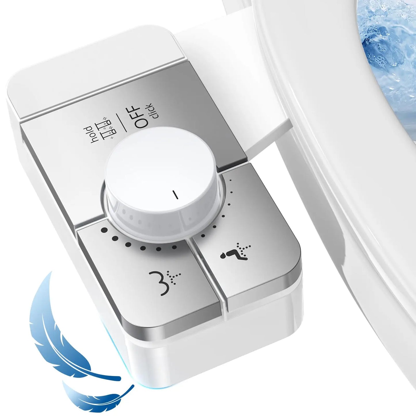 Ultra-Slim Bidet Attachment With Dual Nozzles And Adjustable Pressure