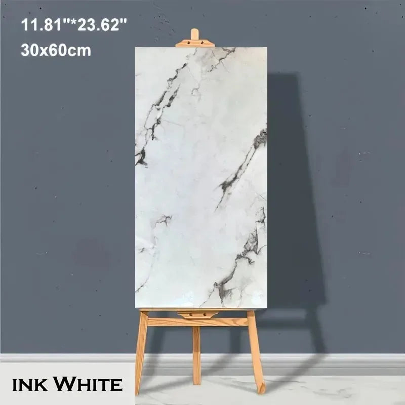 Self-Adhesive Marble PVC Floor Tiles Waterproof Peel Stick Wall Decor