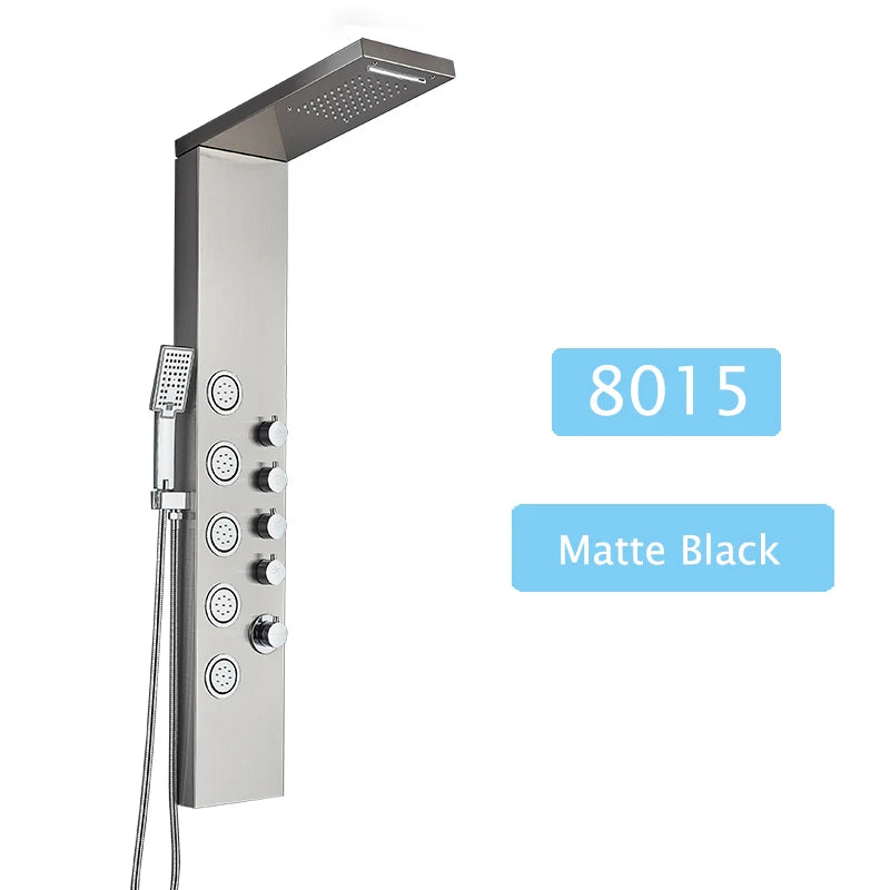 Shinesia Luxury LED Shower Panel With Massage Jets Rain