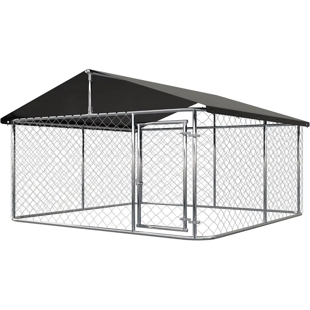 Sturdy Outdoor Dog Kennel With Secure Lock And Galvanized Construction