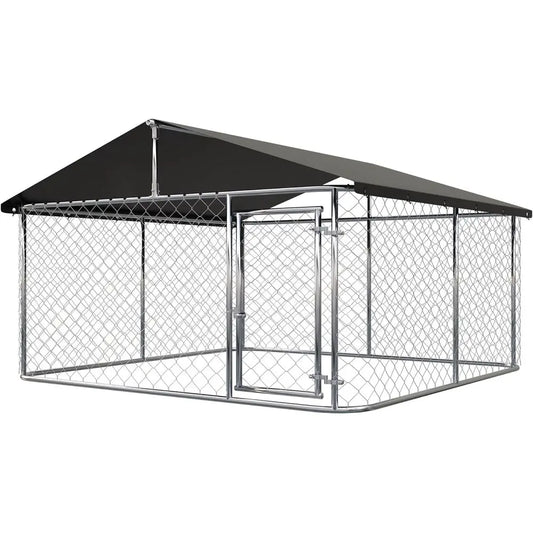 Sturdy Outdoor Dog Kennel With Secure Lock And Galvanized Construction