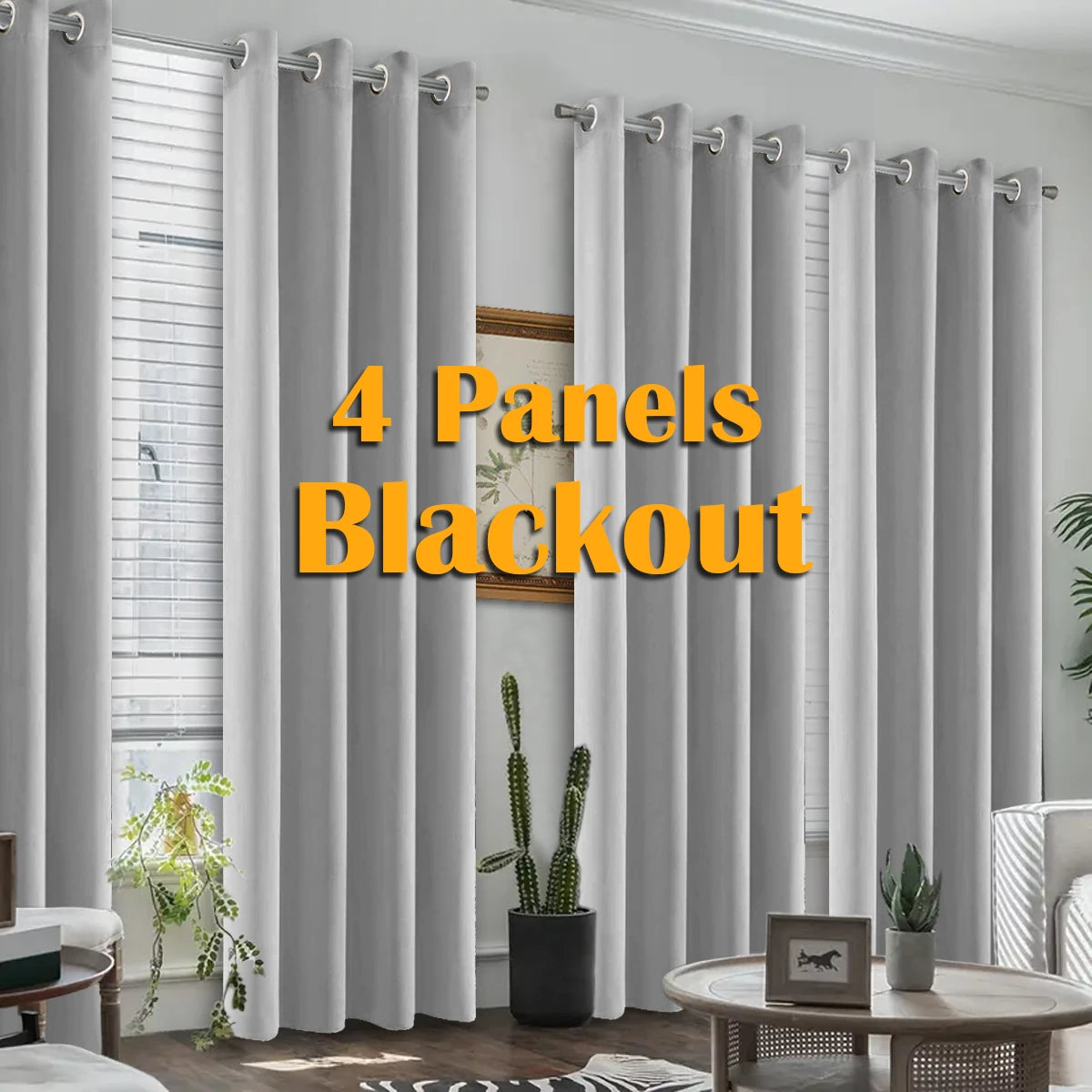 4 Piece Blackout Curtains With Heat Insulation And Noise Reduction