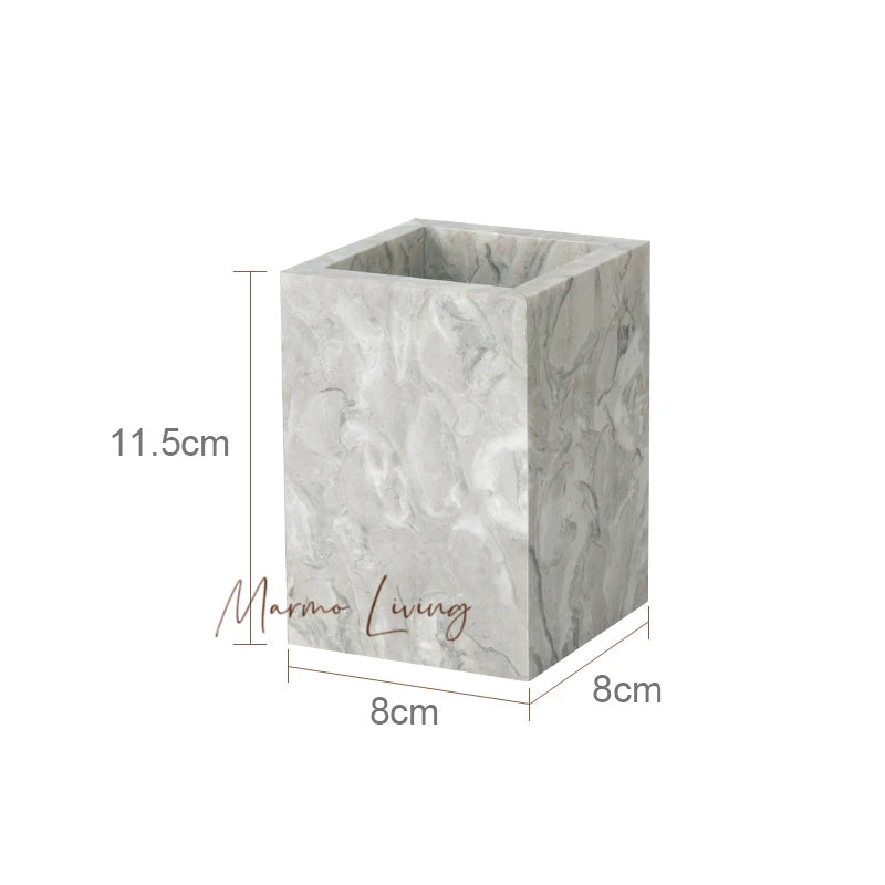 Pitaya Flower Natural Marble Bathroom Accessories Set With Soap Dispenser