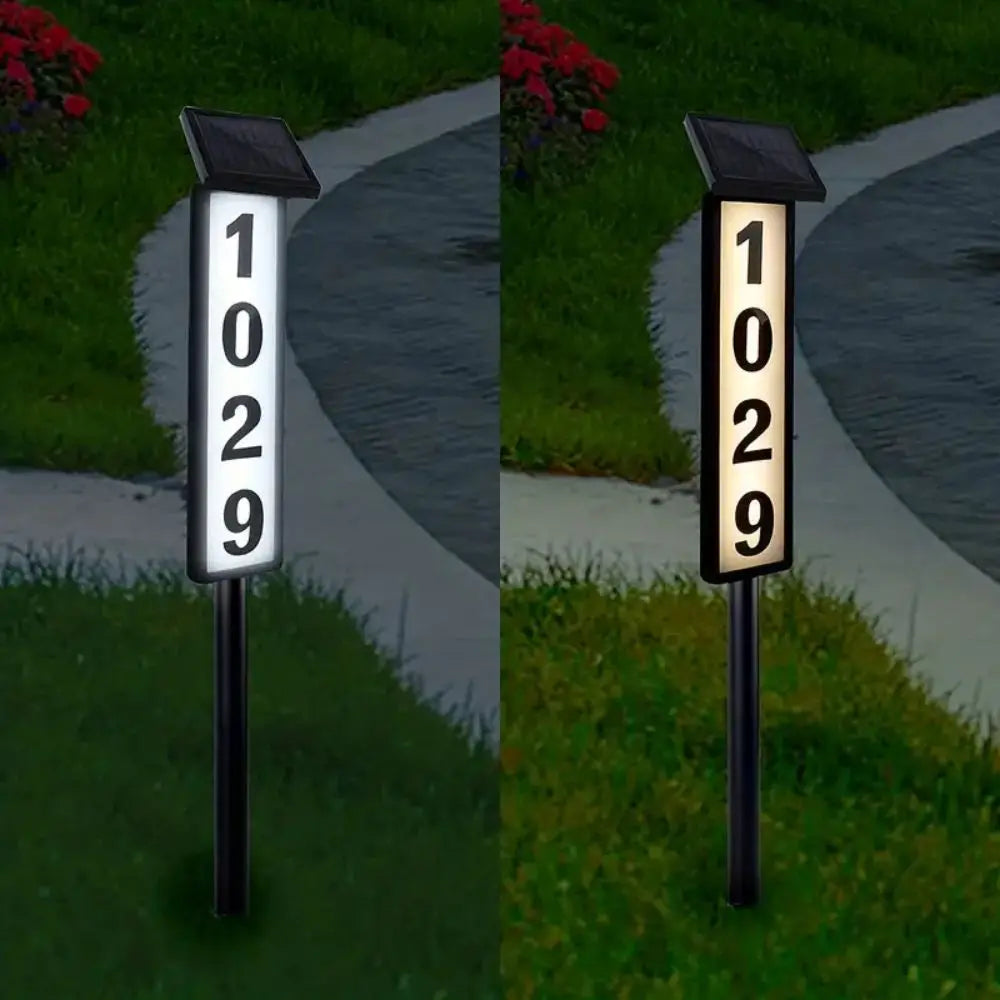 KEWEN Solar House Number Sign With Lighting Pole Mount