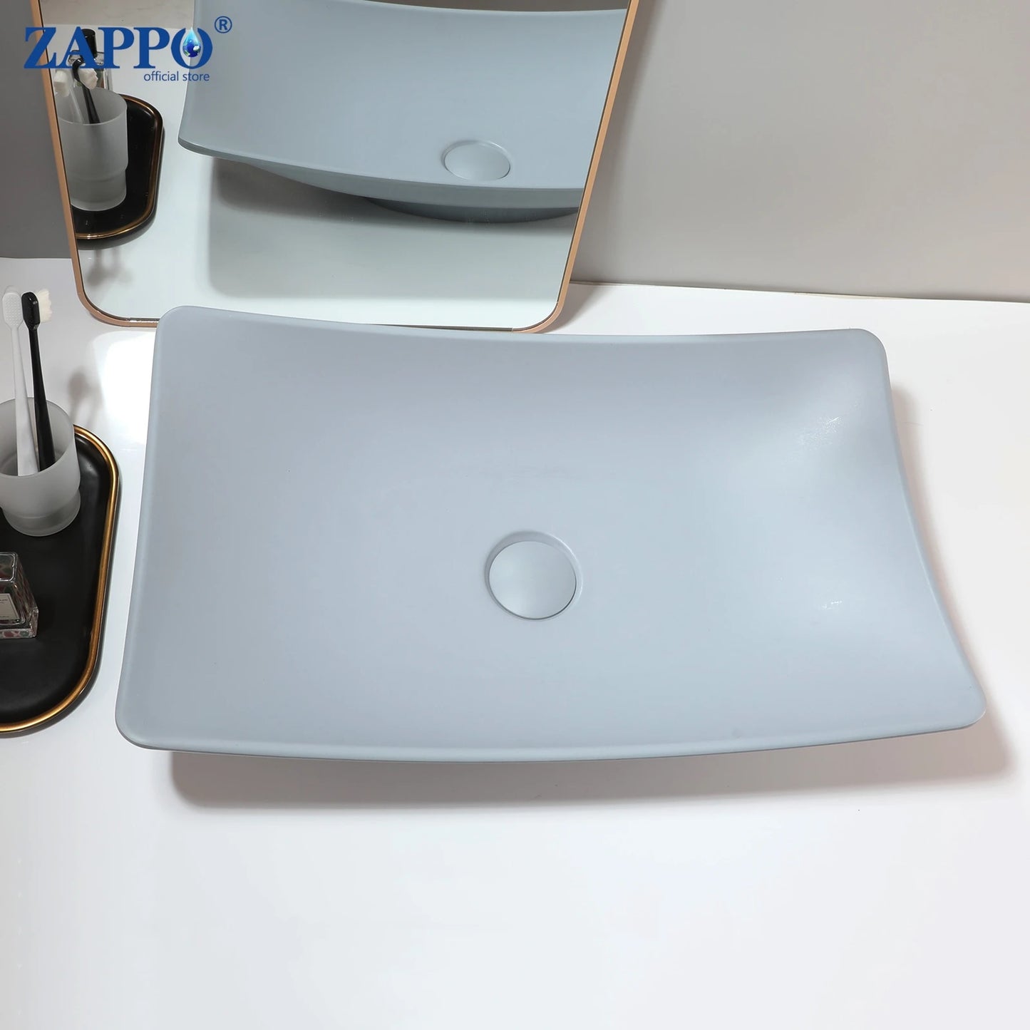 Torayvino Stone Resin Vessel Sink With Drain, Above-Counter Washbasin