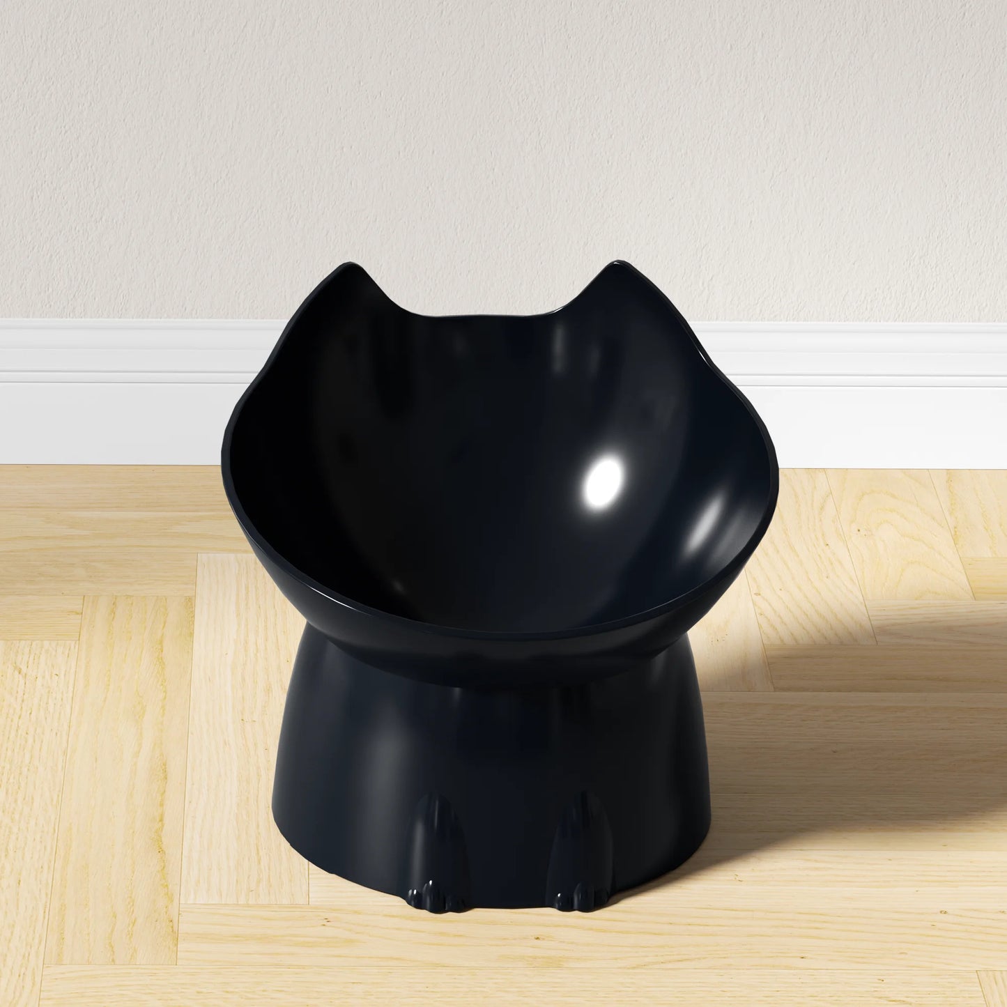 Elevated Cat Bowl Anti Tip Feeding Dish With Tilted Edge