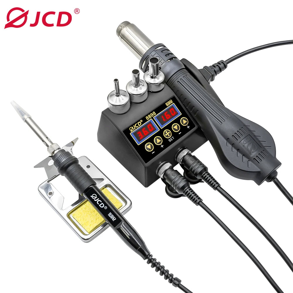 JCD 8898 2-In-1 Soldering Station With Hot Air Rework