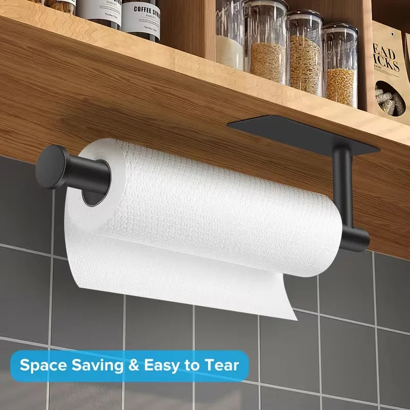 Self Adhesive Paper Towel Holder No Drill Wall Mount Organizer
