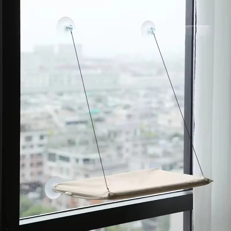 Ultra Soft Cat Window Hammock Bed With Secure Mounting Perch
