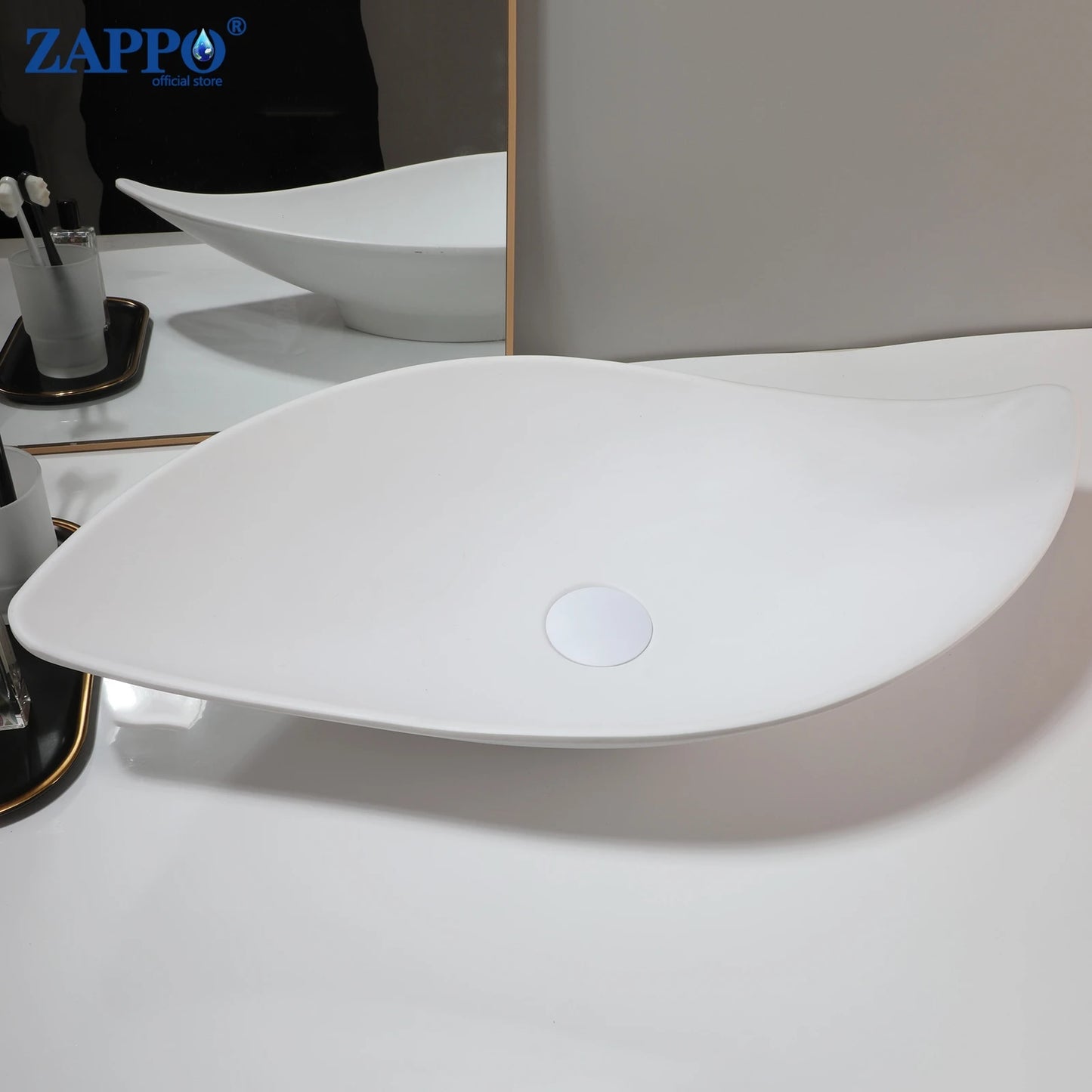 Torayvino Stone Resin Vessel Sink With Drain, Above-Counter Washbasin