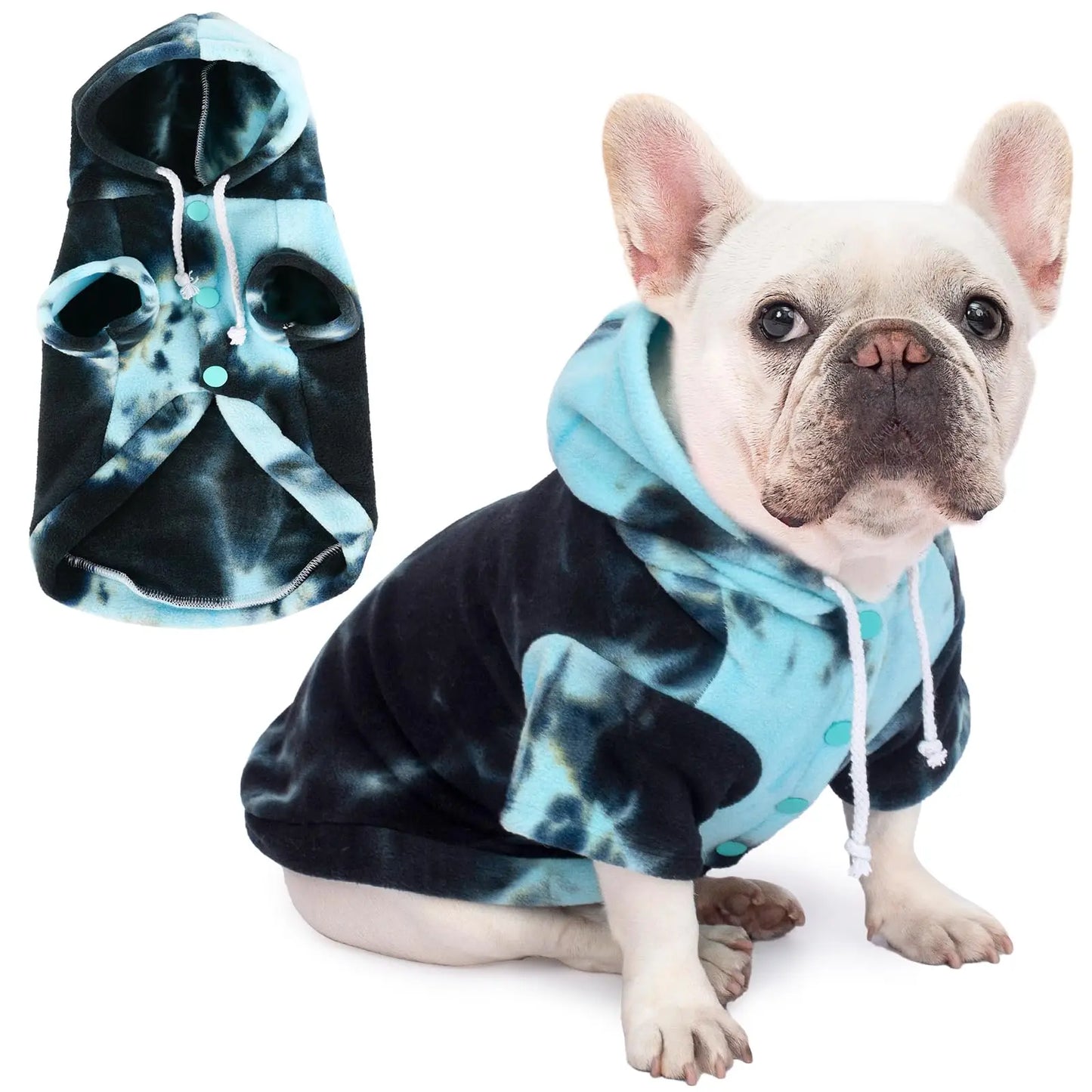 Tie Dye Dog Hoodie Sweatshirt Ultrasoft Warm Breathable Garment