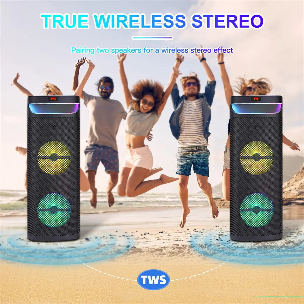 CURUK 3000W Bluetooth Party Speaker Subwoofer with LED Lights