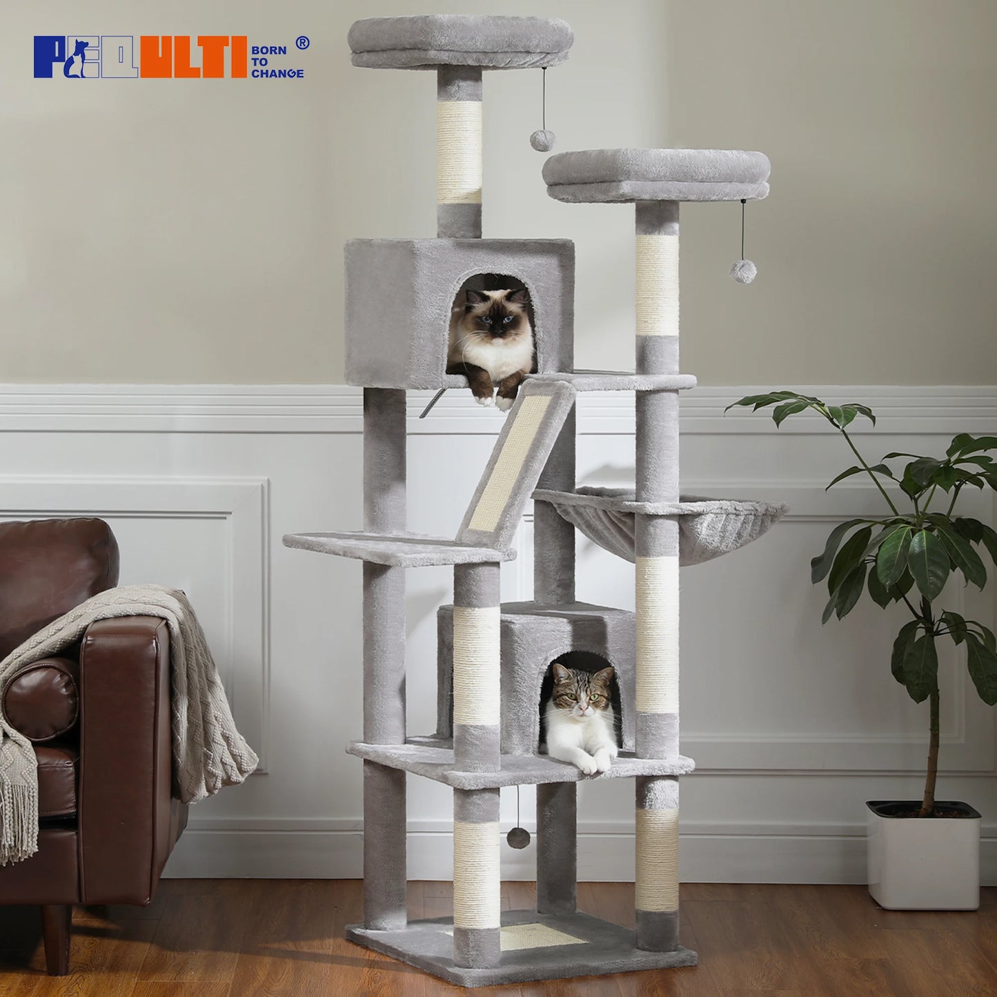 PAWZ Road Large Cat Tree Tower For Indoor Cats With Scratching Posts