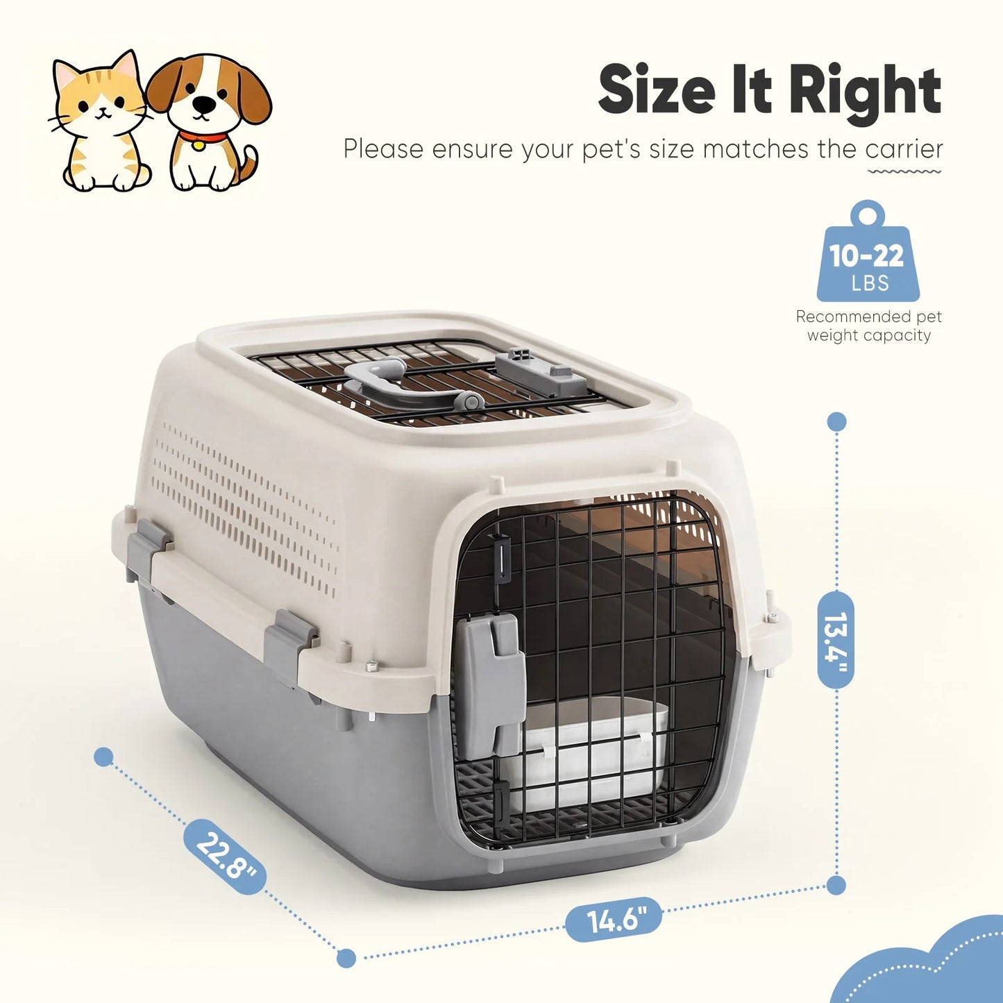 Pet Carrier For Small Dogs And Cats With Front Door