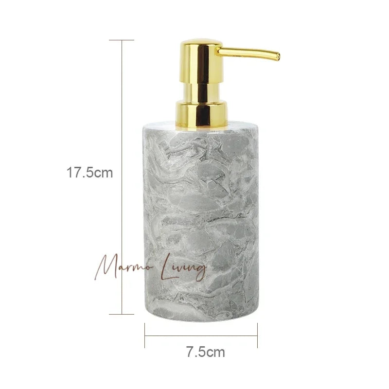 Pitaya Flower Natural Marble Bathroom Accessories Set With Soap Dispenser